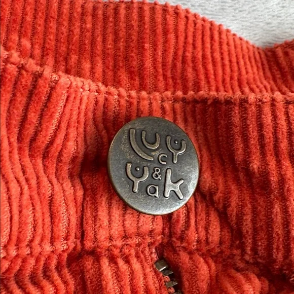 Lucy & Yak Bonnie Organic Corduroy Shorts Orange Size W29-W30 - Picture 7 of 15